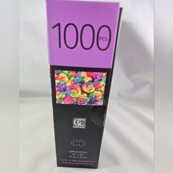 Rainbow Painted Roses 1000 Piece Jigsaw Puzzle Gift Craft Flowers New - Picture 5 of 11